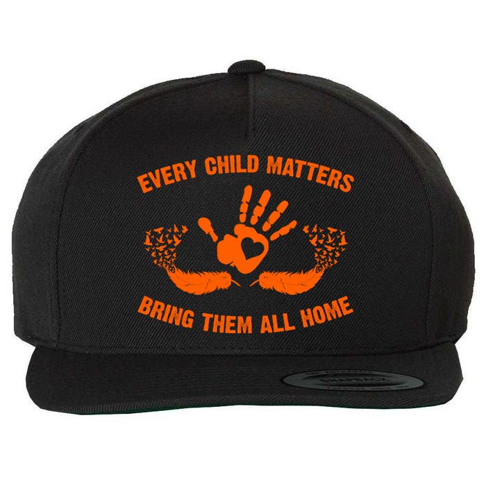 Every Child Matters Bring Them All Home Orange Handprint Wool Snapback Cap