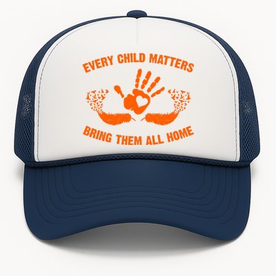 Every Child Matters Bring Them All Home Orange Handprint Trucker Hat