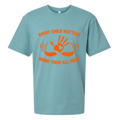 Every Child Matters Bring Them All Home Orange Handprint Sueded Cloud Jersey T-Shirt