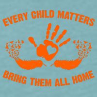 Every Child Matters Bring Them All Home Orange Handprint Sueded Cloud Jersey T-Shirt