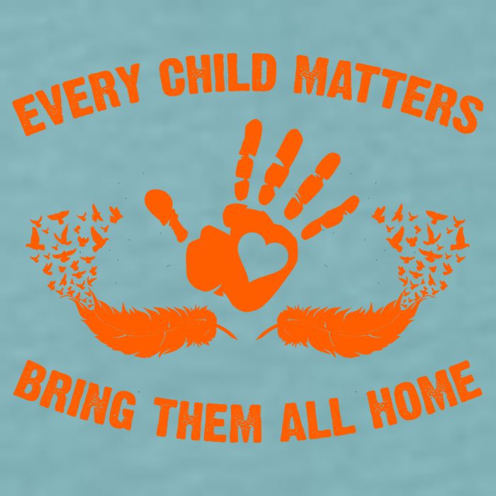 Every Child Matters Bring Them All Home Orange Handprint Sueded Cloud Jersey T-Shirt