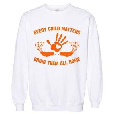 Every Child Matters Bring Them All Home Orange Handprint Garment-Dyed Sweatshirt