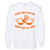 Every Child Matters Bring Them All Home Orange Handprint Garment-Dyed Sweatshirt