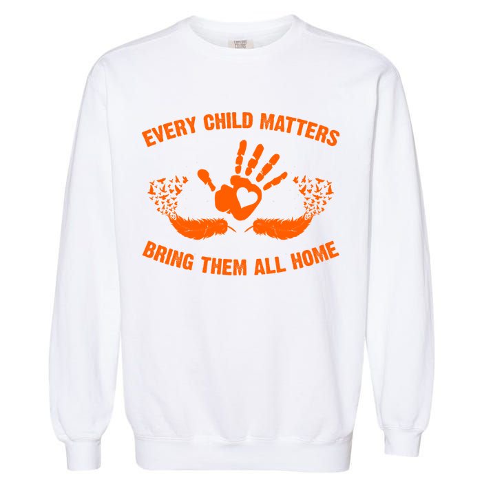 Every Child Matters Bring Them All Home Orange Handprint Garment-Dyed Sweatshirt
