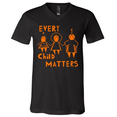 Every Child Matters Orange Print V-Neck T-Shirt