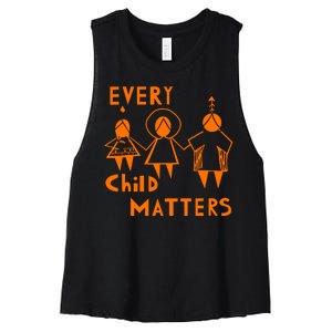 Every Child Matters Orange Print Women's Racerback Cropped Tank