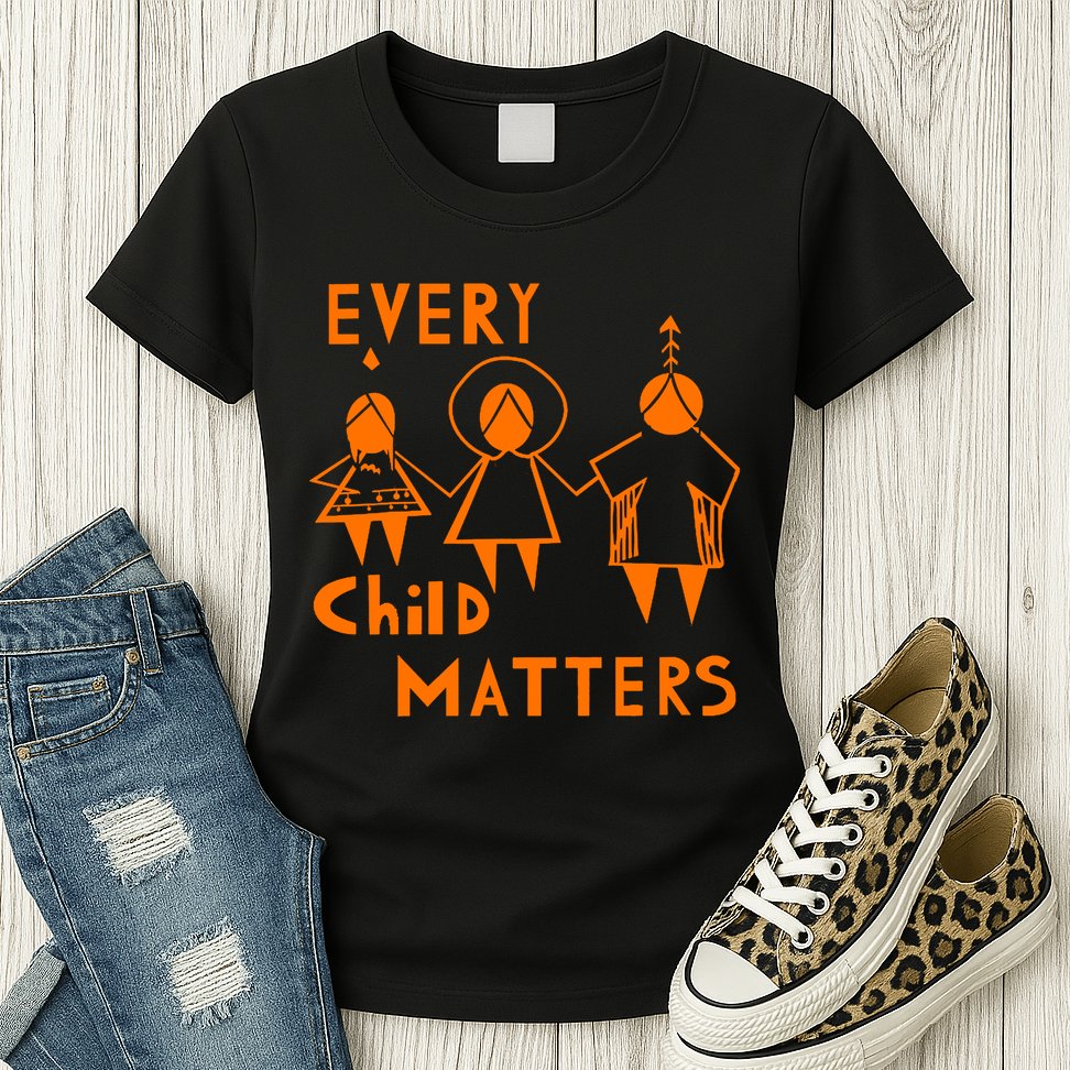 Every Child Matters Orange Print Womens T-Shirt