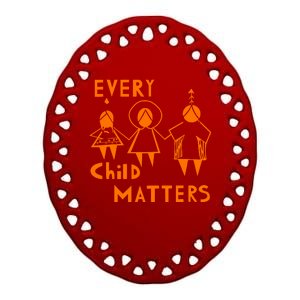 Every Child Matters Orange Print Ceramic Oval Ornament