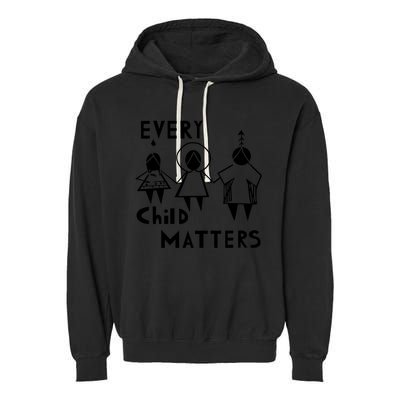 Every Child Matters Black Print Orange Garment-Dyed Fleece Hoodie