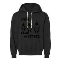 Every Child Matters Black Print Orange Garment-Dyed Fleece Hoodie