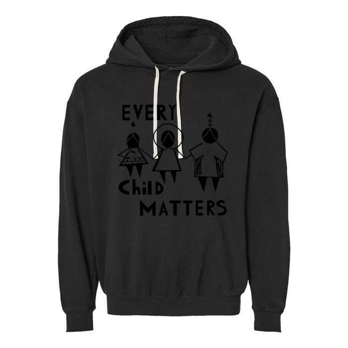 Every Child Matters Black Print Orange Garment-Dyed Fleece Hoodie