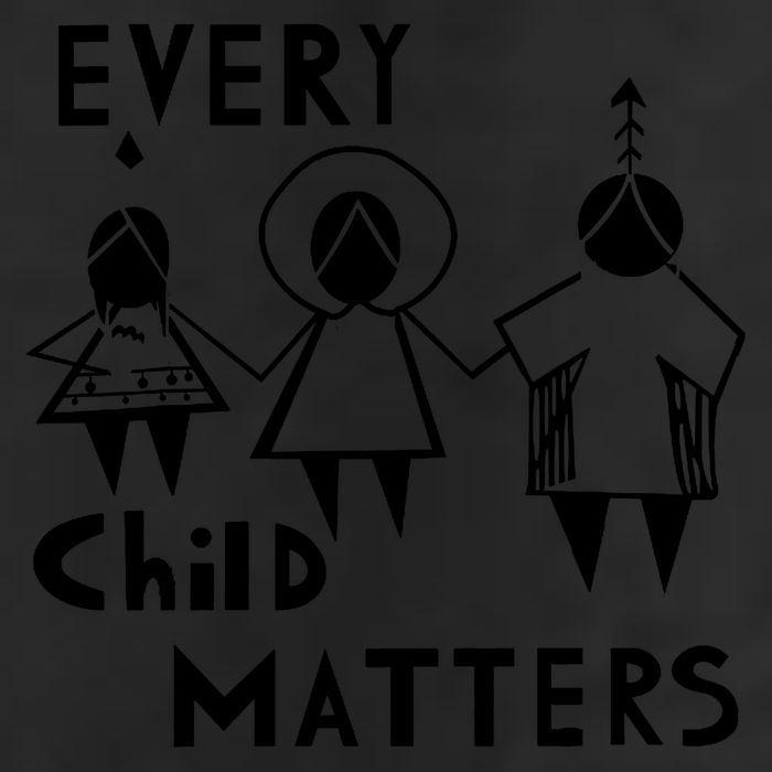 Every Child Matters Black Print Orange Garment-Dyed Fleece Hoodie