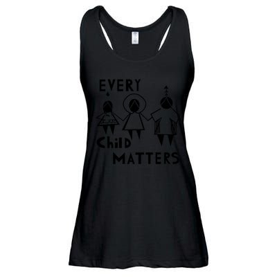 Every Child Matters Black Print Orange Ladies Essential Flowy Tank