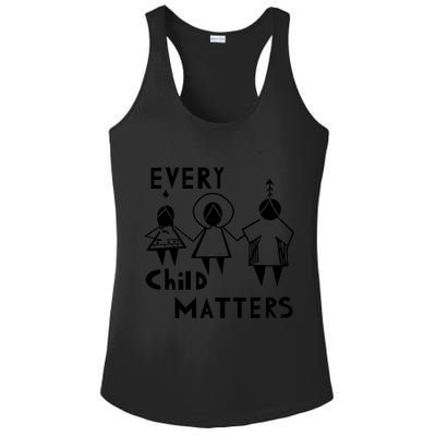Every Child Matters Black Print Orange Ladies PosiCharge Competitor Racerback Tank