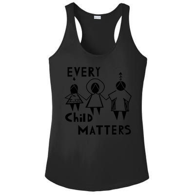 Every Child Matters Black Print Orange Ladies PosiCharge Competitor Racerback Tank