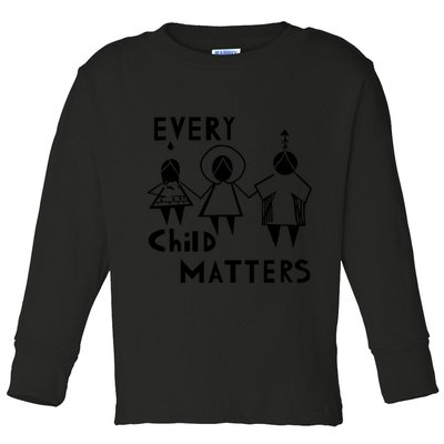 Every Child Matters Black Print Orange Toddler Long Sleeve Shirt