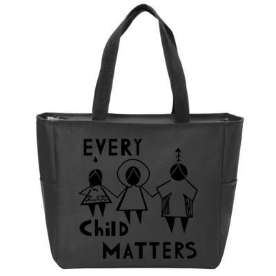 Every Child Matters Black Print Orange Zip Tote Bag
