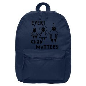 Every Child Matters Black Print Orange 16 in Basic Backpack