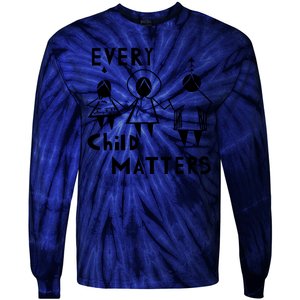 Every Child Matters Black Print Orange Tie-Dye Long Sleeve Shirt