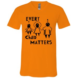 Every Child Matters Black Print Orange V-Neck T-Shirt