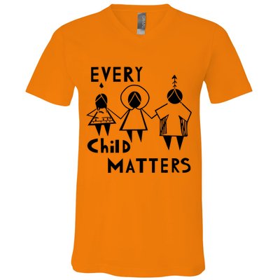 Every Child Matters Black Print Orange V-Neck T-Shirt