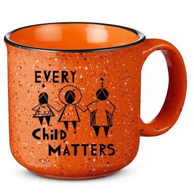 Every Child Matters Black Print Orange 15oz Campfire Ceramic Mug