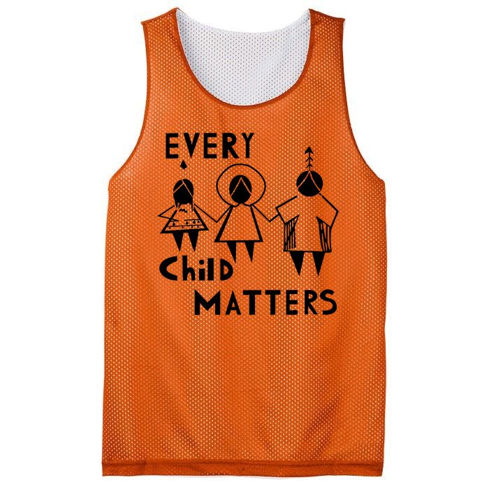 Every Child Matters Black Print Orange Mesh Reversible Basketball Jersey Tank