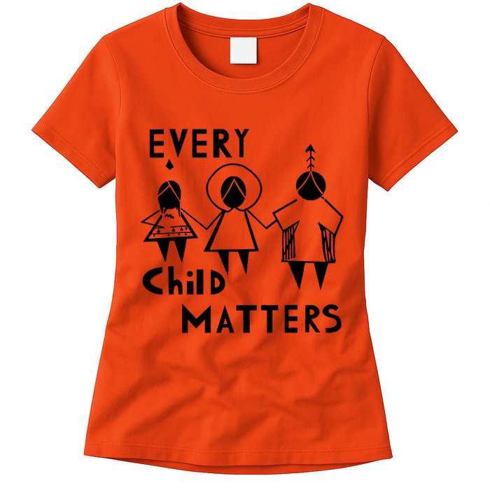 Every Child Matters Black Print Orange Womens T-Shirt