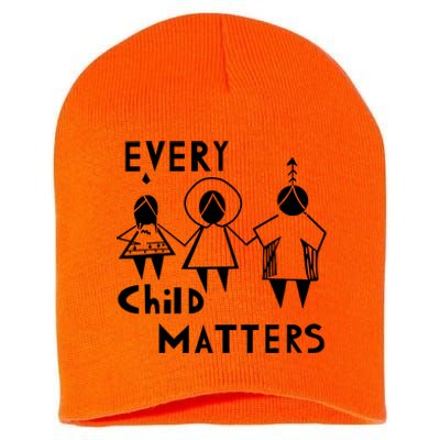 Every Child Matters Black Print Orange Short Acrylic Beanie