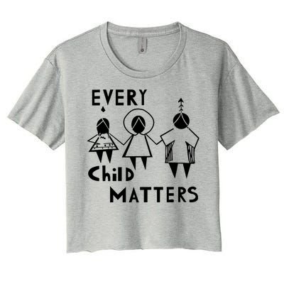 Every Child Matters Black Print Orange Women's Crop Top Tee