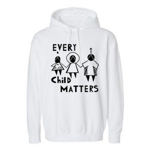 Every Child Matters Black Print Orange Garment-Dyed Fleece Hoodie