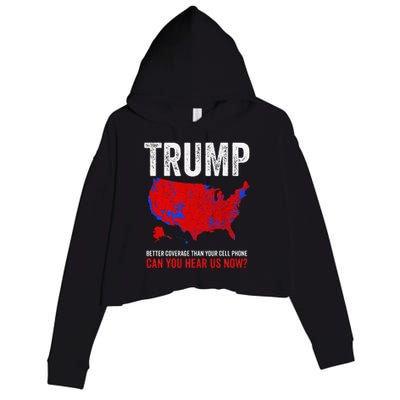 Election County Map 2024 Can You Hear Us Now Crop Fleece Hoodie