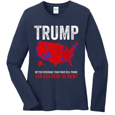 Election County Map 2024 Can You Hear Us Now Ladies Long Sleeve Shirt