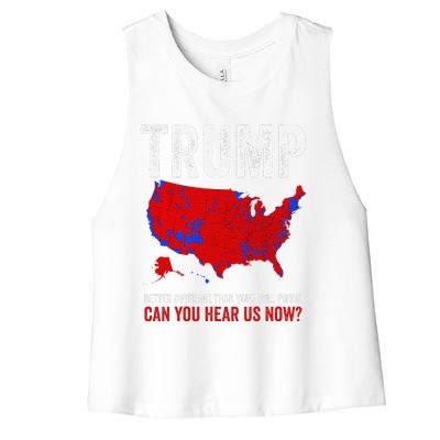 Election County Map 2024 Can You Hear Us Now Women's Racerback Cropped Tank