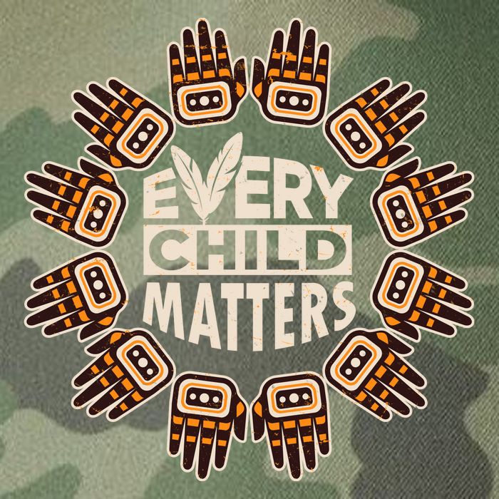 Every Child Matters Native American Hand Pattern Legacy Tie Dye Trucker Hat