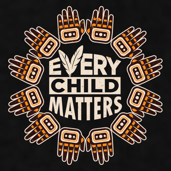 Every Child Matters Native American Hand Pattern Ladies PosiCharge Tri-Blend Wicking Tank