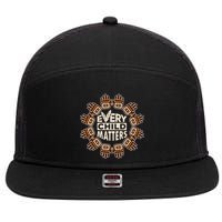 Every Child Matters Native American Hand Pattern 7 Panel Mesh Trucker Snapback Hat