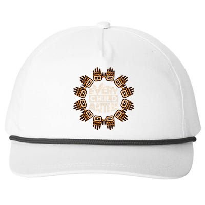 Every Child Matters Native American Hand Pattern Snapback Five-Panel Rope Hat