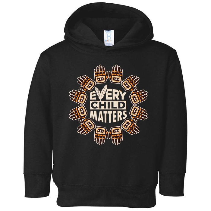 Every Child Matters Native American Hand Pattern Toddler Hoodie