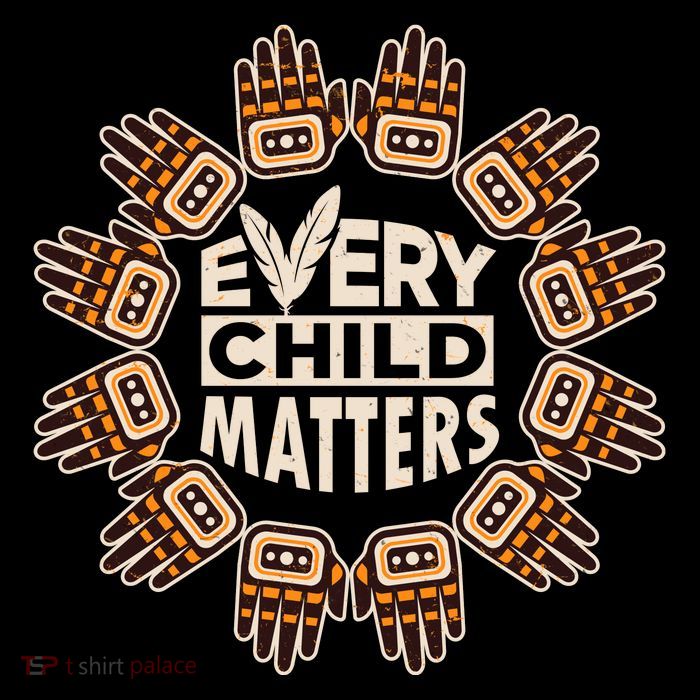 Every Child Matters Native American Hand Pattern Zip Tote Bag