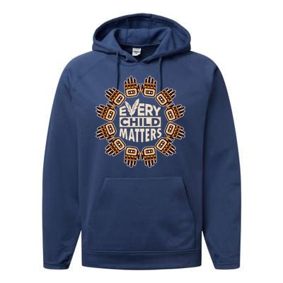 Every Child Matters Native American Hand Pattern Performance Fleece Hoodie