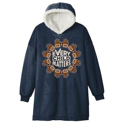 Every Child Matters Native American Hand Pattern Hooded Wearable Blanket