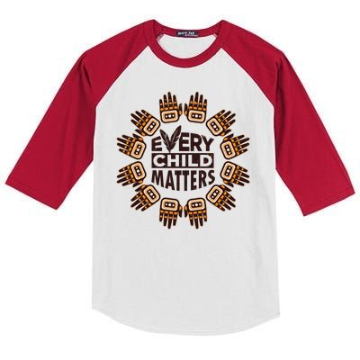 Every Child Matters Native American Hand Pattern Kids Colorblock Raglan Jersey