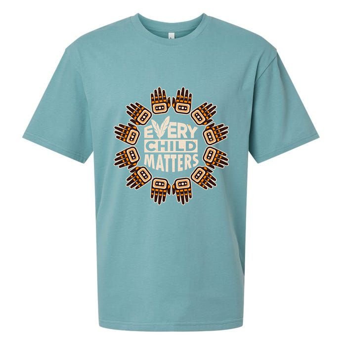 Every Child Matters Native American Hand Pattern Sueded Cloud Jersey T-Shirt