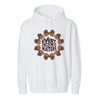 Every Child Matters Native American Hand Pattern Garment-Dyed Fleece Hoodie