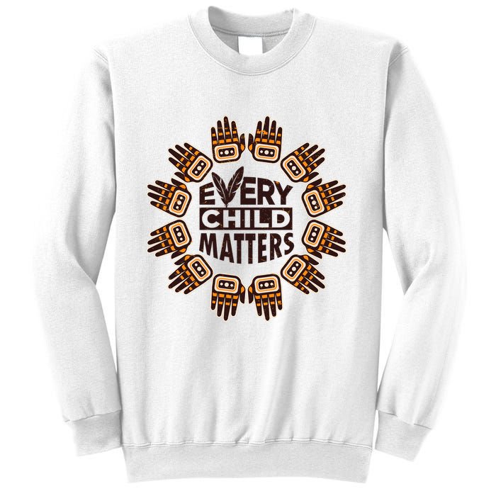 Every Child Matters Native American Hand Pattern Sweatshirt
