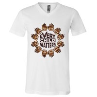 Every Child Matters Native American Hand Pattern V-Neck T-Shirt
