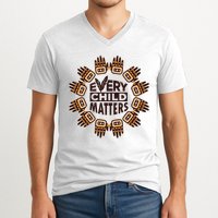 Every Child Matters Native American Hand Pattern V-Neck T-Shirt
