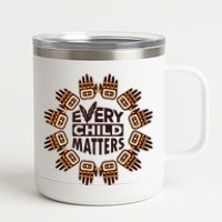 Every Child Matters Native American Hand Pattern 12 oz Stainless Steel Tumbler Cup