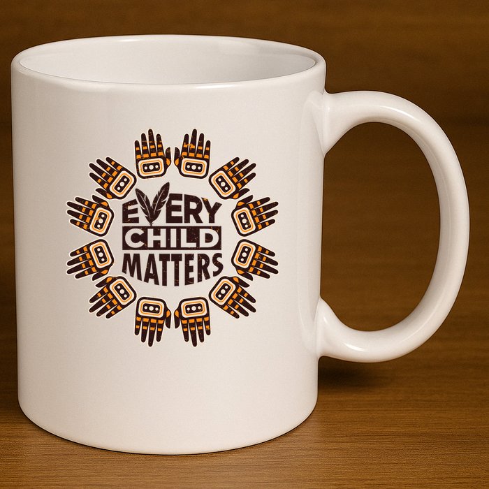 Every Child Matters Native American Hand Pattern 11oz C Handle Ceramic Mug